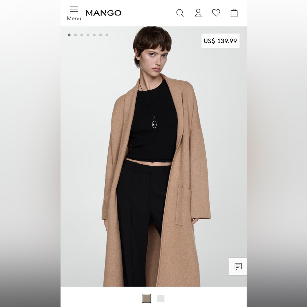 Mango oversized knitted coat